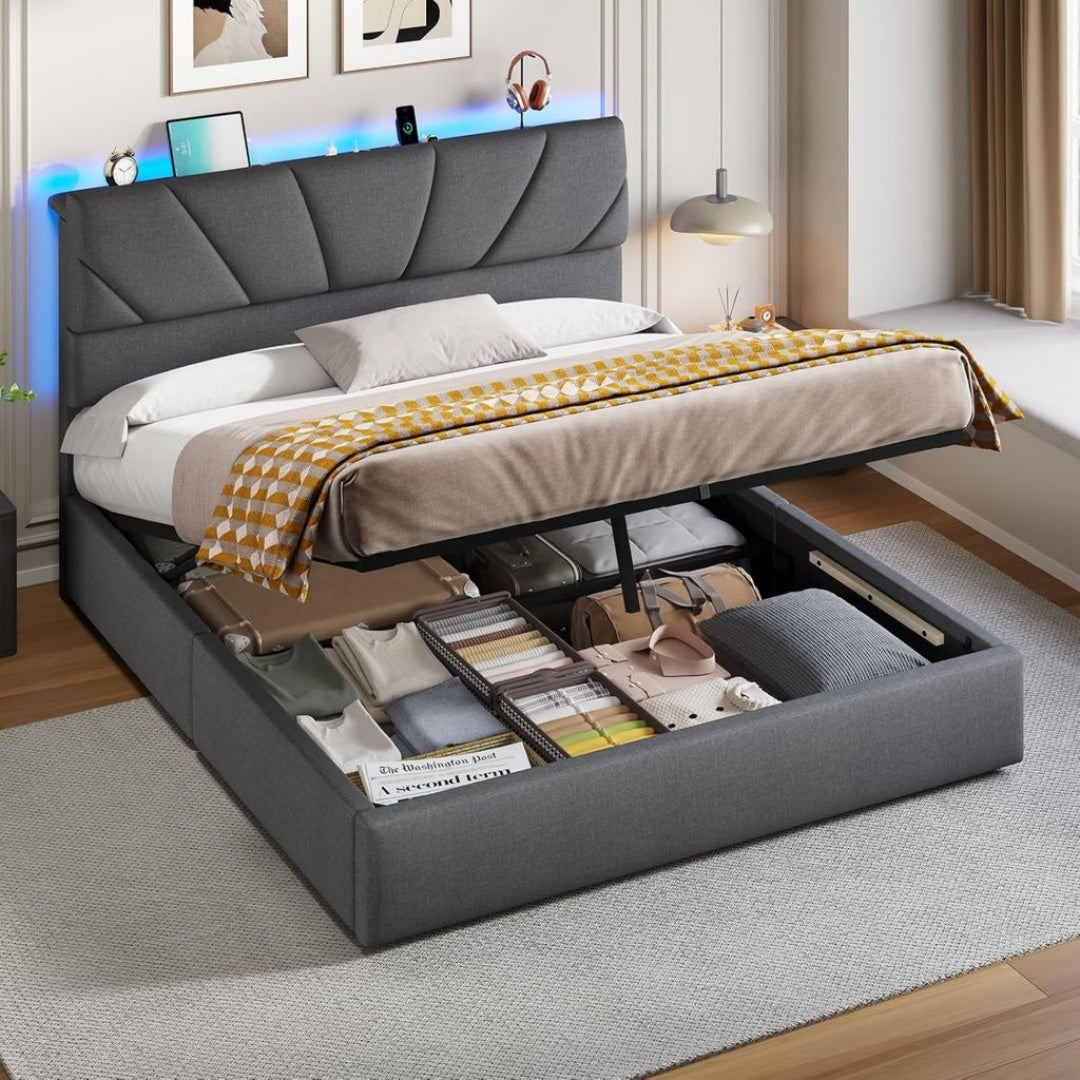Lit Coffre avec Rangement Style Contemporain et Robuste