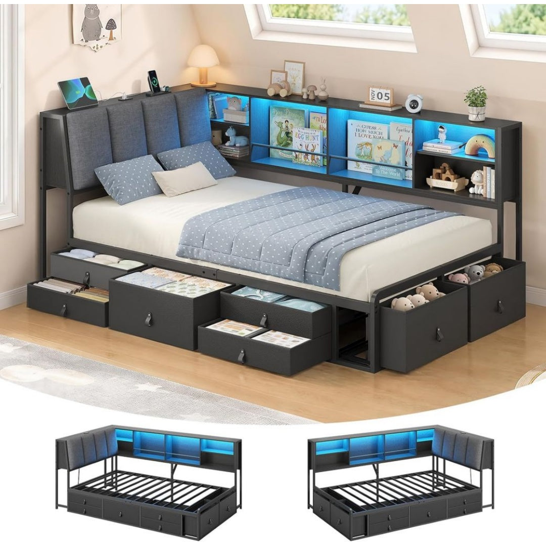 Lit Coffre avec Rangement Design Pratique et Robuste