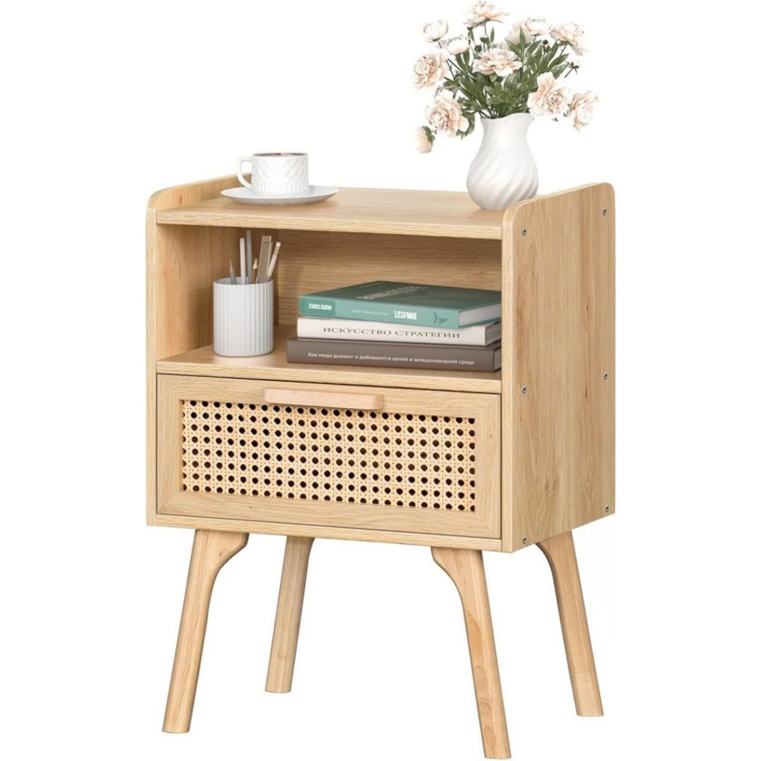 Table d'Appoint en Bois de Hetre, Finition Naturel