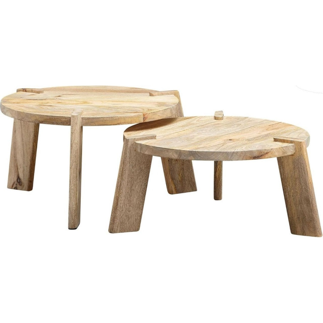 Table Basse en Coton, Finition Naturel