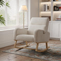 Fauteuil de Relaxation Inclinable en Bois Massif, Finition Blanc