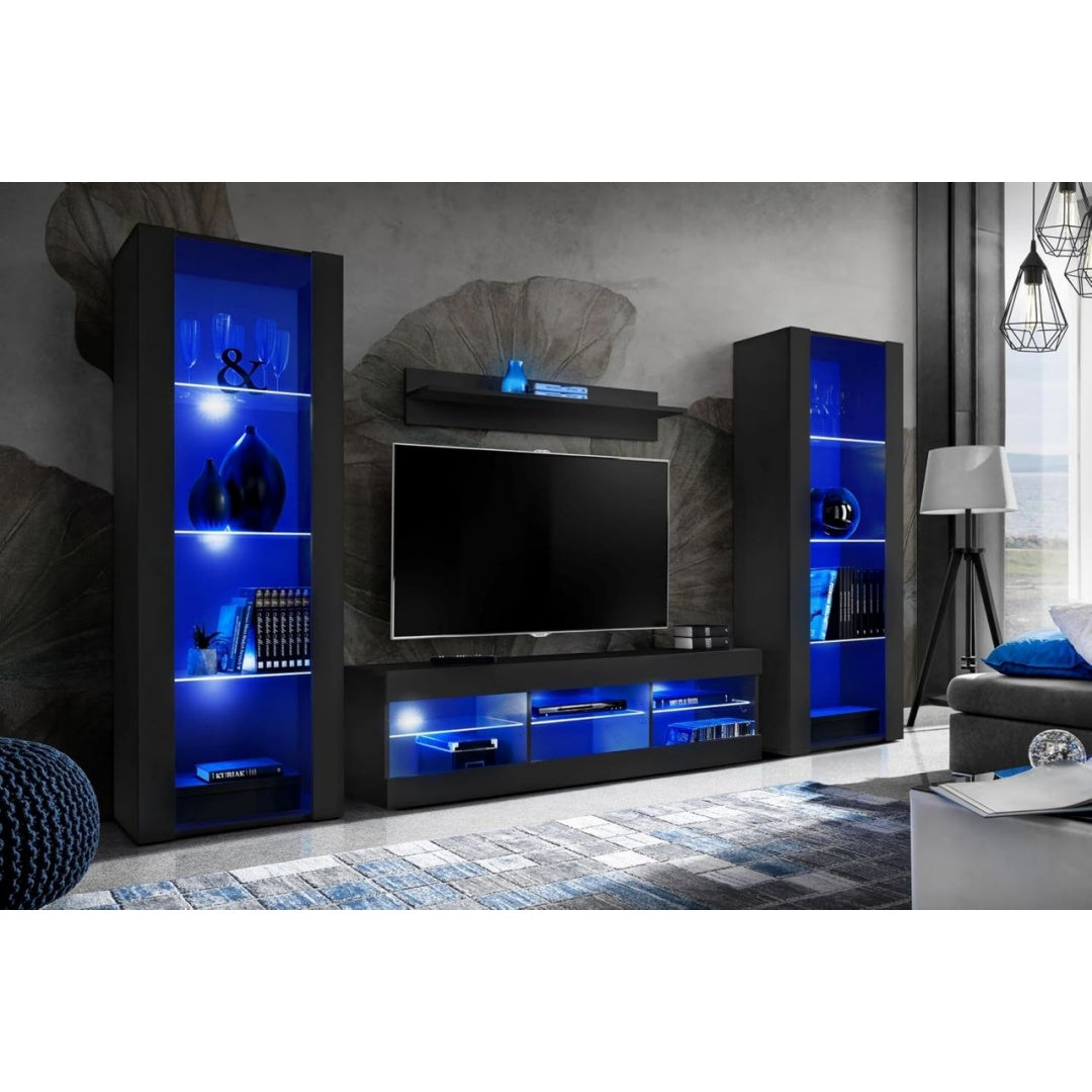 etagere avec eclairage LED - Panneau de Particules, 55 x 159 x 35 cm