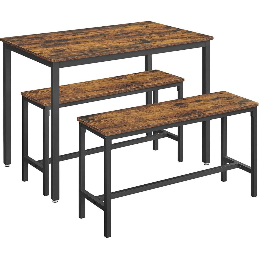 Table a Manger en Acier - Ensemble de meubles pour 4] Cet ensemble de salle a manger comprend une table et 2 bancs