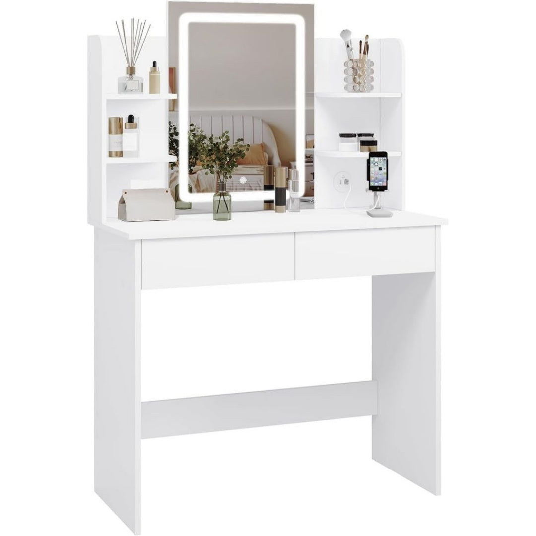 Table en Bois d'Ingenierie, Finition Blanc