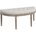 Tabouret en Lin, Finition Blanc