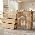 Table a Manger en Rotin, Finition Naturel