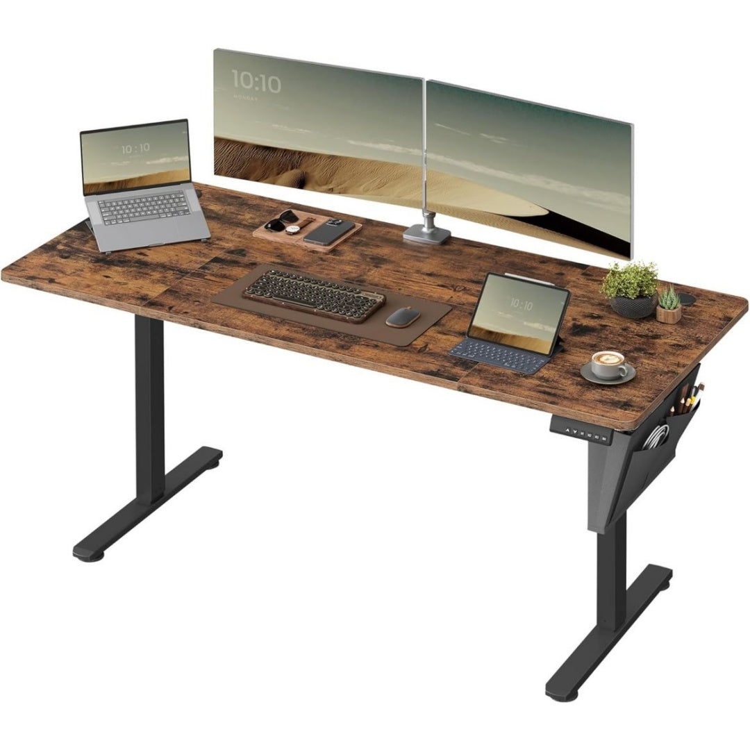 Bureau en Panneau d'Agglomere, Finition Marron