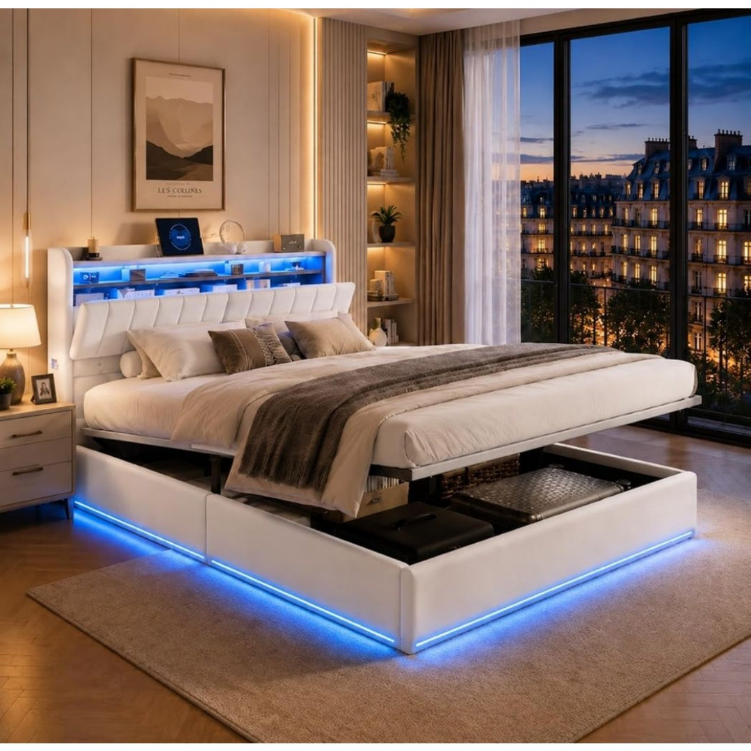 Lit en Metal, Finition Gris